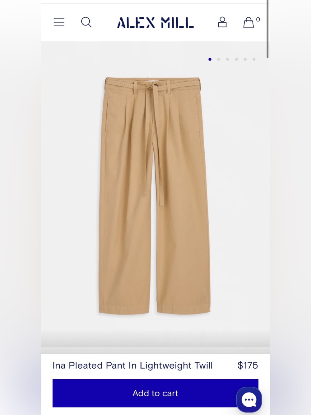 Alex Mill Ina Pleated Wide-Leg pant